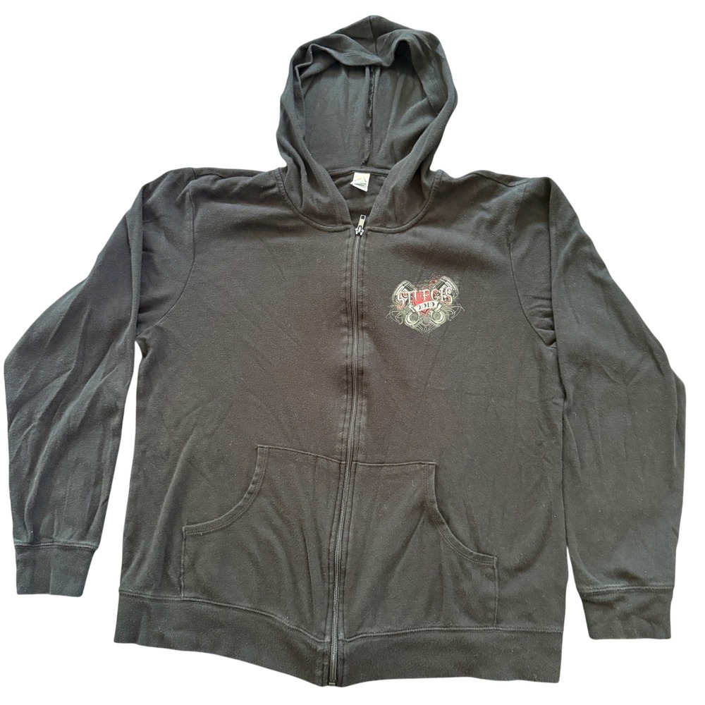 Sturgis Motorcycle Rally 2019 Women Black Full Zip Hoodie XL Kavio 0362000 - Picture 2 of 10